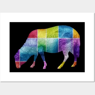 Modern geometric rainbow sheep Posters and Art